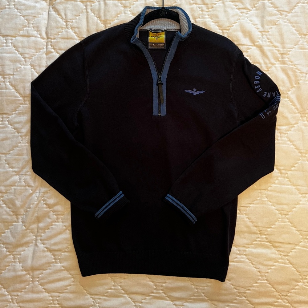 Aeronautica Militare Long sleeve QTR zip jersey